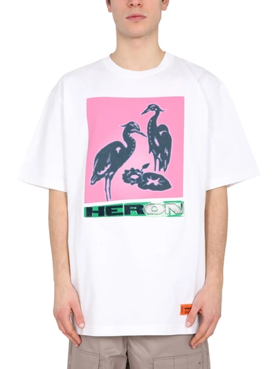 Shop Heron Preston Crew Neck T-shirt In Bianco