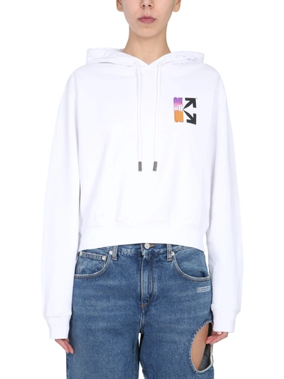 Shop Off-white Hoodie In Bianco