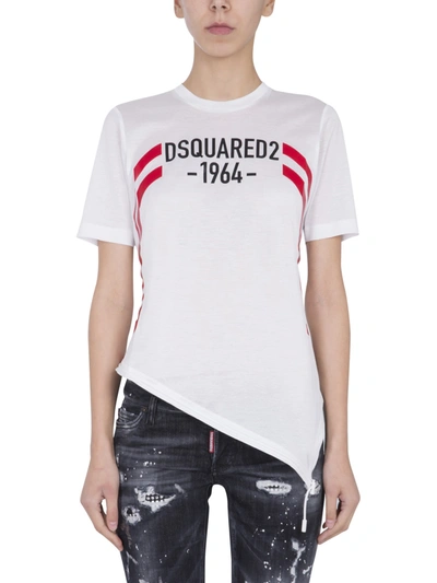 Shop Dsquared2 T-shirt With Drawstring In Bianco