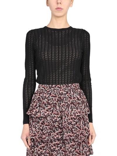 Shop Michael Michael Kors Perforated Sweater In Nero