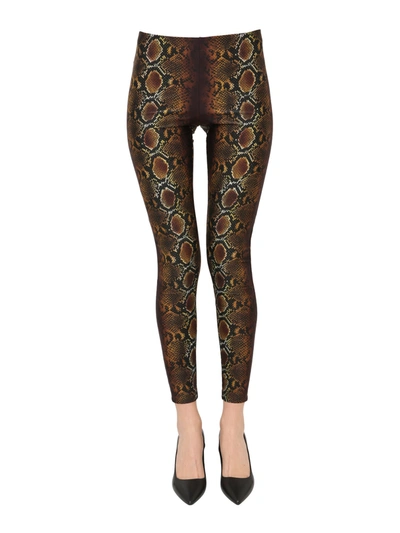 Shop Versace Printed Leggings In Animalier