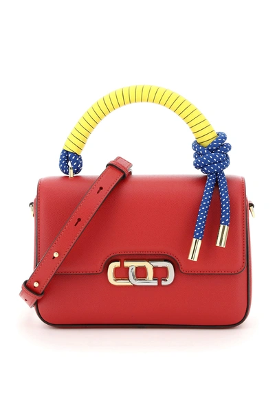 Shop Marc Jacobs The J Link Leather Bag In Lipstick Red (red)