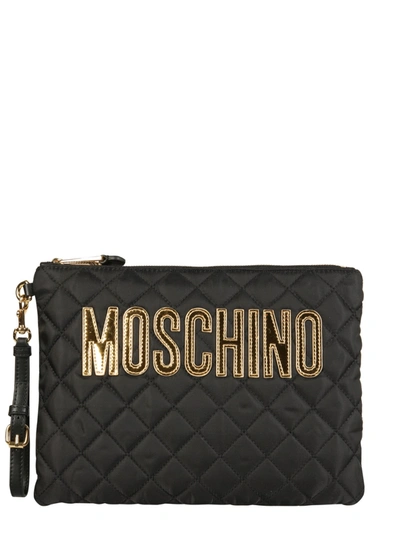Shop Moschino Pouch With Logo In Nero