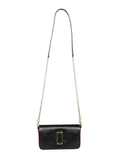 Shop Marc Jacobs Snapshot Wallet With Shoulder Strap In Nero