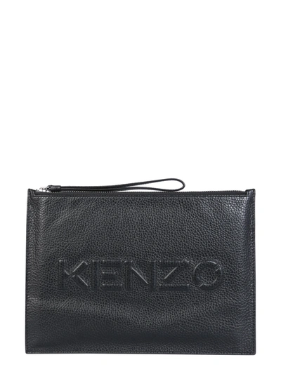 Shop Kenzo Pouch With Logo In Nero