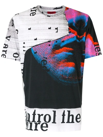 Shop Hugo Graphic-print Crew-neck T-shirt In White