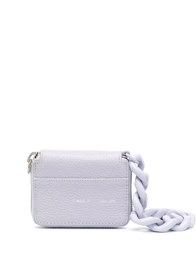 Shop Kara Chunky Chain Leather Mini Bag In Purple