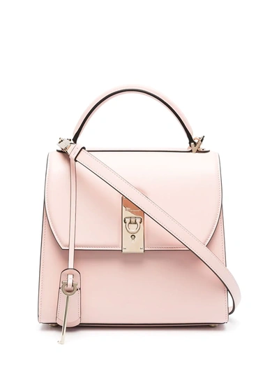 Shop Ferragamo Medium Boxyz Top-handle Bag In Pink