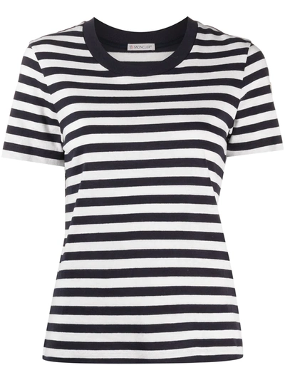Shop Moncler Striped Short-sleeve T-shirt In Blue