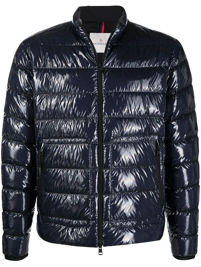 Shop Moncler Agar Padded Jacket In Blue