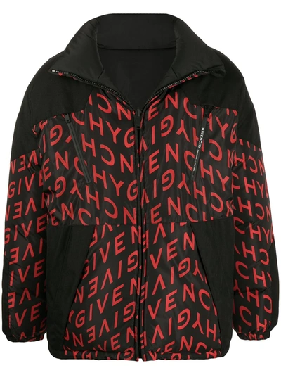 Shop Givenchy Reversible Logo-print Puffer Jacket In Brown