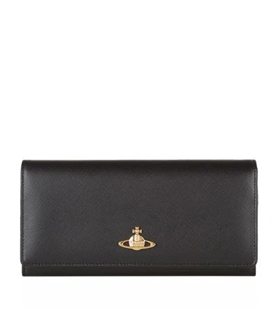 Shop Vivienne Westwood Saffiano Zip-around Wallet In Black