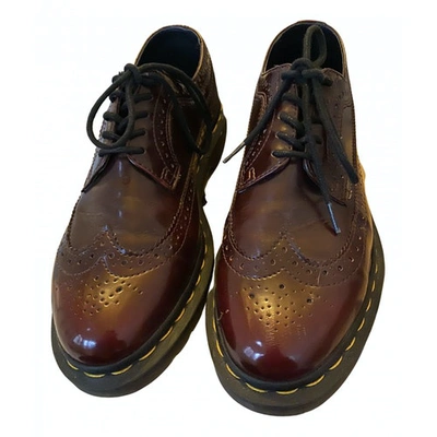 Pre-owned Dr. Martens' 3989 (brogue) Burgundy Vegan Leather Lace Ups