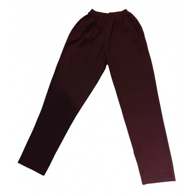 Pre-owned M Missoni Trousers In Burgundy