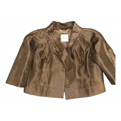 Pre-owned Moschino Brown Silk Jacket