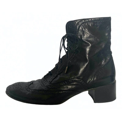 Pre-owned Marc Jacobs Black Leather Ankle Boots