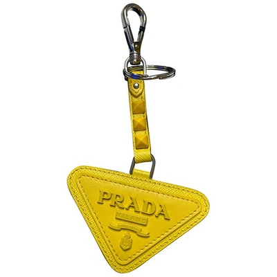 Pre-owned Prada Yellow Leather Bag Charms