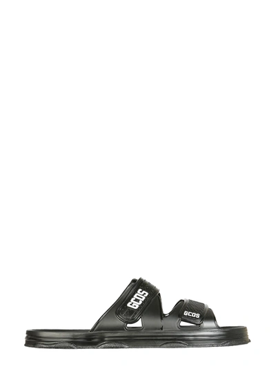 Shop Gcds Sandals With Logo In Black