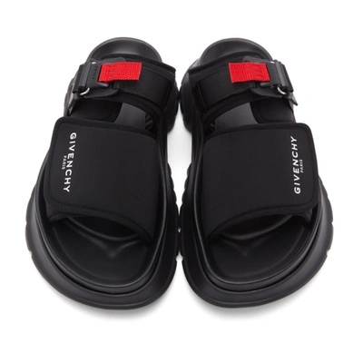 Shop Givenchy Black & Red Neoprene Spectre Sandals In 001 Black