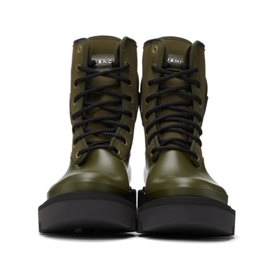 Shop Givenchy Khaki Neoprene & Rubber Combat Boots In 309 Militar