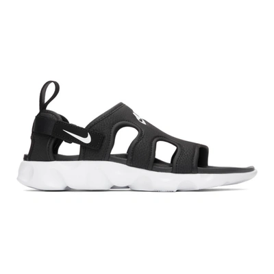 Shop Nike Black & White Owaysis Sandals In 001 Black/w