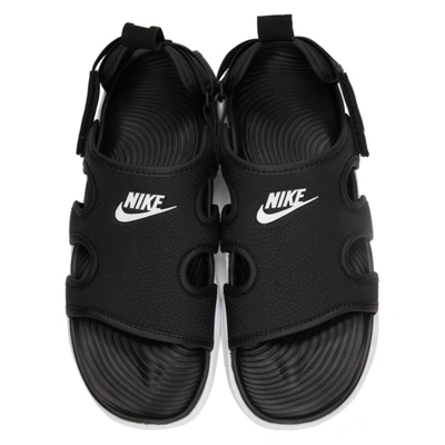 Shop Nike Black & White Owaysis Sandals In 001 Black/w