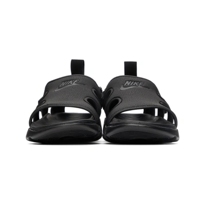 Shop Nike Black Owaysis Sandals In 002 Black/b