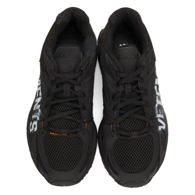 Shop Vetements Black Reebok Edition Artisanal Logo Spike Runner Sneakers In All Black 14620051