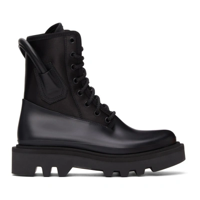 Givenchy Heel-handle Leather And Neoprene Boots In Black | ModeSens