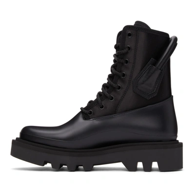 Shop Givenchy Black Satin & Rubber Combat Boots In 001-black