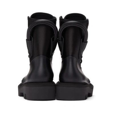 Shop Givenchy Black Satin & Rubber Combat Boots In 001-black