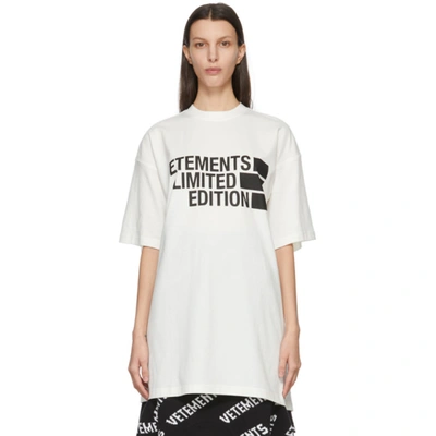 VETEMENTS 白色“LIMITED EDITION” BIG LOGO T 恤