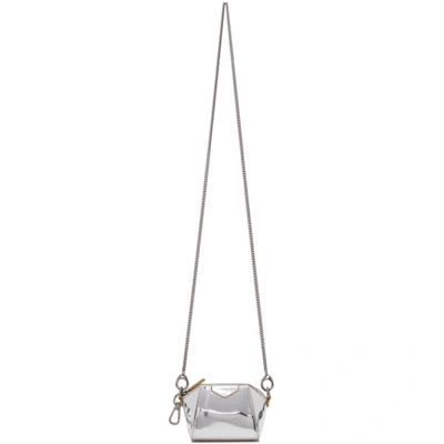 Shop Givenchy Silver Baby Antigona Bag In 053 Grey Bl