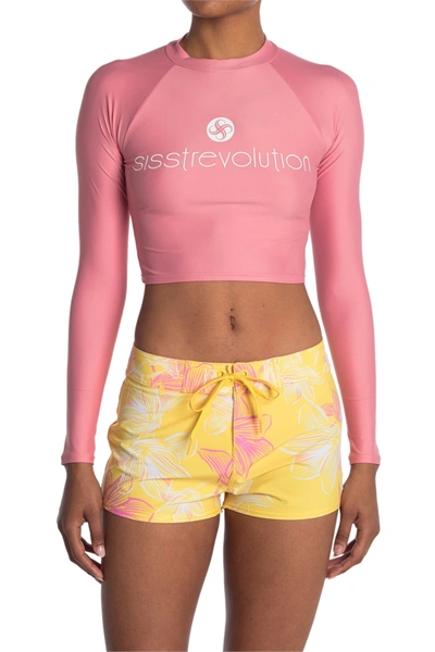 Shop Sisstrevolution Daisy Jane Rashguard In Pif-pink Fade