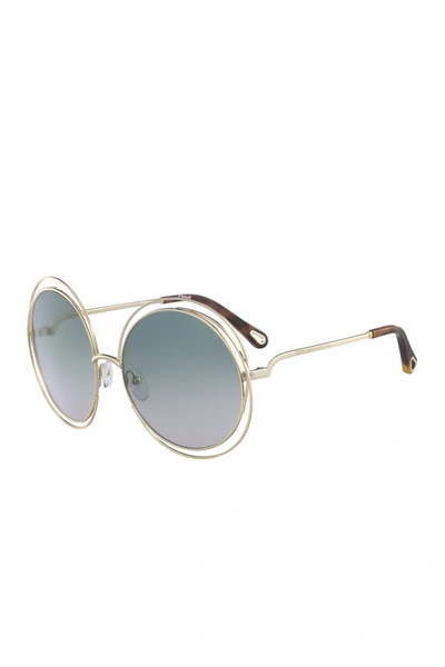 chloe 62mm vented round sunglasses
