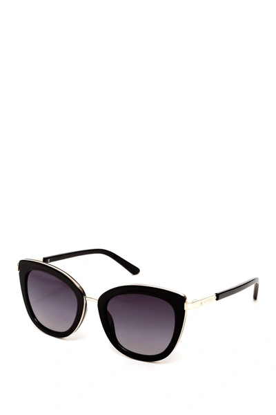 Shop Guess 52mm Cat Eye Sunglasses In Sblk/smkg