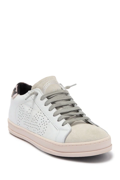 Shop P448 John Logo Perforated Sneaker In Whi/pin