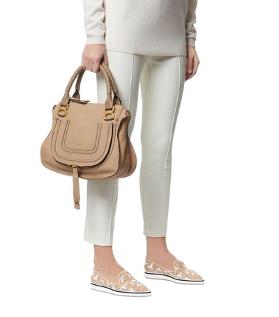 Shop Chloé Medium Marcie Shoulder Bag In Clay Beige