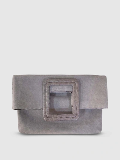 Shop Future Brands Group Tmrw Studio Milo Foldover Clutch In Grey