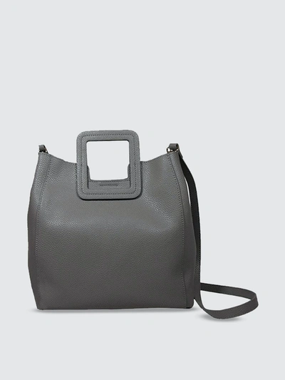 Shop Future Brands Group Tmrw Studio Antonio Medium Leather Handle Bag In Grey