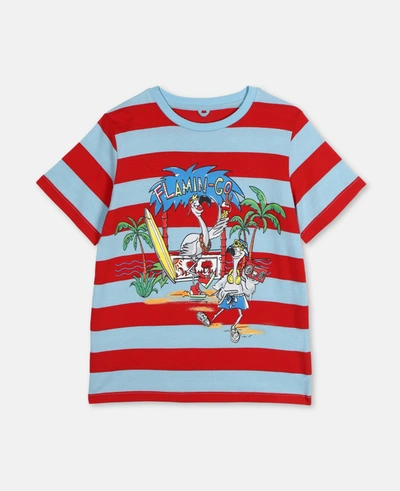 Shop Stella Mccartney Kids Red Flamingo Party Cotton T-shirt