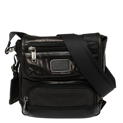 Pre-owned Tumi Dark Brown/black Leather Alpha Bravo Barstow Messenger Bag