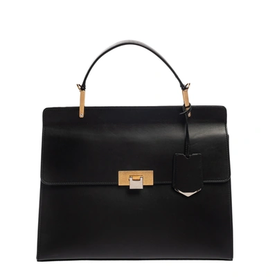 Pre-owned Balenciaga Black Leather Le Dix Cartable Top Handle Bag