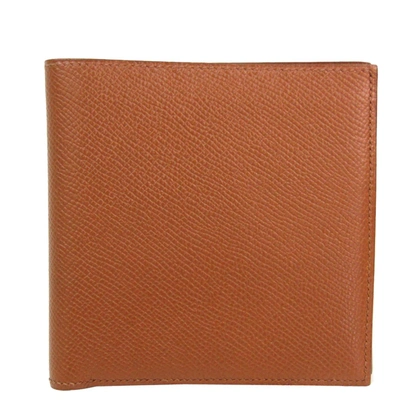 Pre-owned Hermes Brown Leather Bifold Wallet