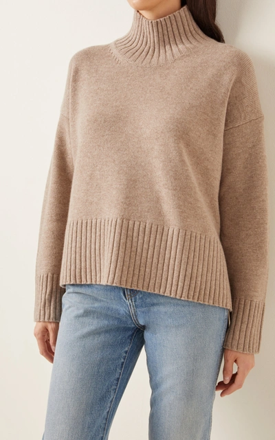 Shop Co Women's Wool-cashmere Turtleneck Sweater In Brown,neutral