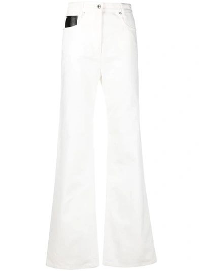 Shop Paco Rabanne Wide-leg Flared Jeans In White