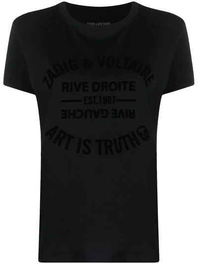 Shop Zadig & Voltaire Logo-print Cotton T-shirt In Black