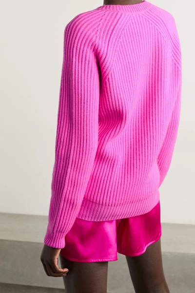 Shop Tom Ford Ribbed Cashmere Sweater In Fuchsia