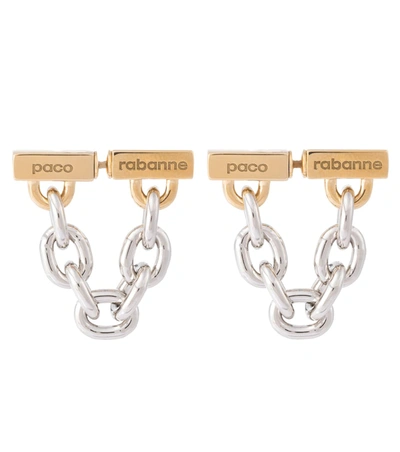 Shop Rabanne Chain-trimmed Earrings In Metallic