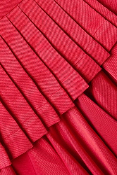Shop Artclub + Net Sustain Casa Mollino Convertible Asymmetric Ruffled Faille Dress In Red